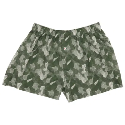 Druthers Organic Cotton Digital Camo Boxer Shorts In Green