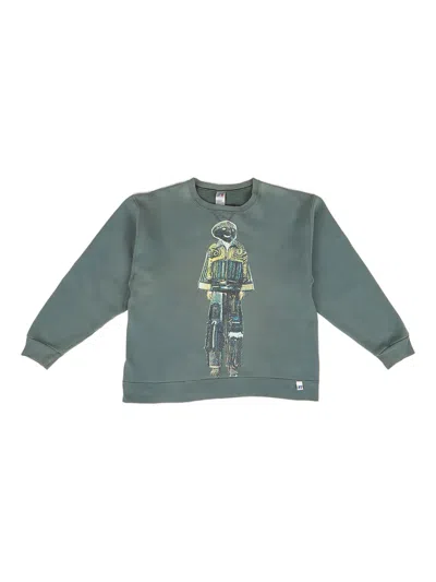 Drx Farmaxy For Ln-cc Babies' Graphic-print Crew-neck Sweatshirt In Green