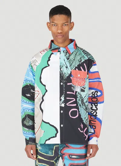 Drx X Stefan Meier X Ln-cc Graphic-print Button-up Shirt In White