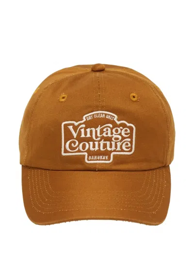 Dry Clean Only Logo-embroidered Cap In Brown
