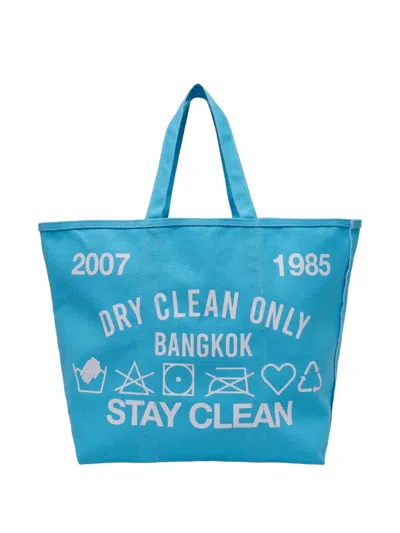 Dry Clean Only Medium Slogan-print Tote Bag In Pattern