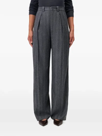 Drykorn Aduct Pinstripe-pattern Trousers In Gray