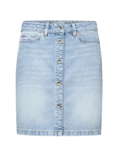 Drykorn Afson Buttoned Mini Skirt In Blue