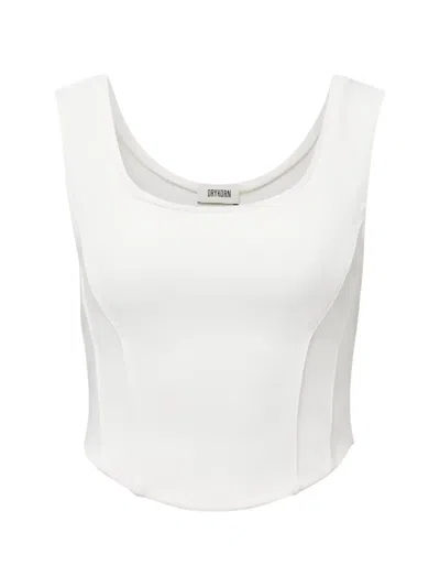 Drykorn Agapa Panelled Crop Top In White