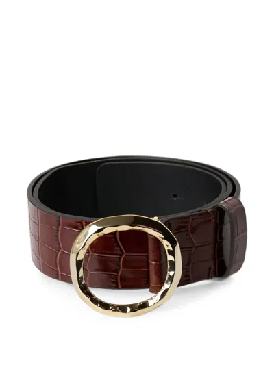 Drykorn Amael Leather Belt In Burgundy
