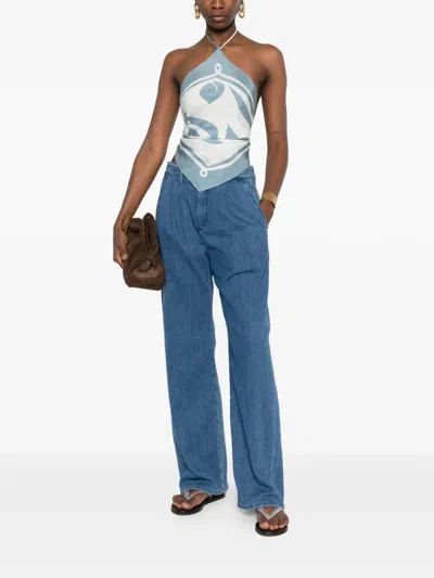 Drykorn Behance Pleated Jeans In Blue