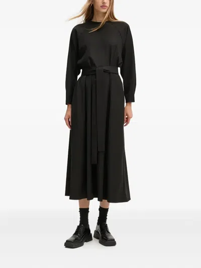 Drykorn Belted Pleated Dress In Black