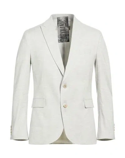 Drykorn Drynamic Man Blazer Light Grey Size 42 Linen, Wool, Polyester, Viscose In White