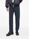 Drykorn Elasticated-waist Patch-pocket Trousers In Blue