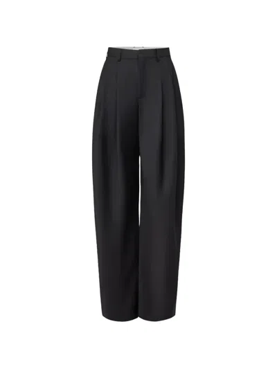 Drykorn Elicit Pleated Wide-leg Trousers In Black