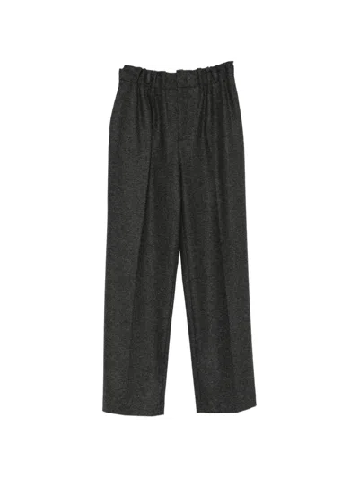 Drykorn Elide Pleated Wide-leg Trousers In Gray