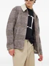 Drykorn Faux Shearling-collar Checked Jacket In Brown