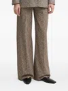 Drykorn Herringbone Flared Trousers In Brown