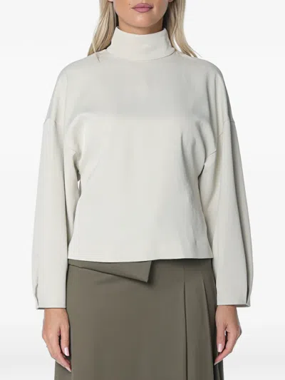Drykorn High-neck Back-slit Blouse In White