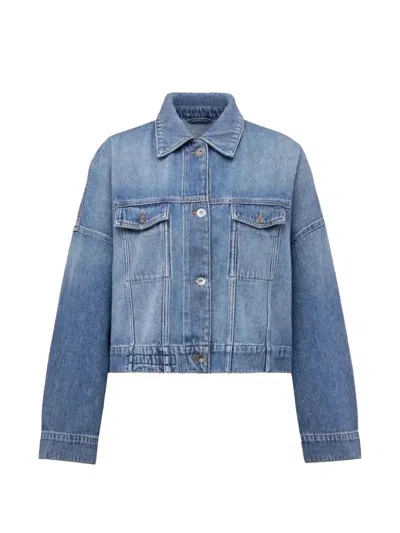 Drykorn Holbrooks Cropped Denim Jacket In Blue
