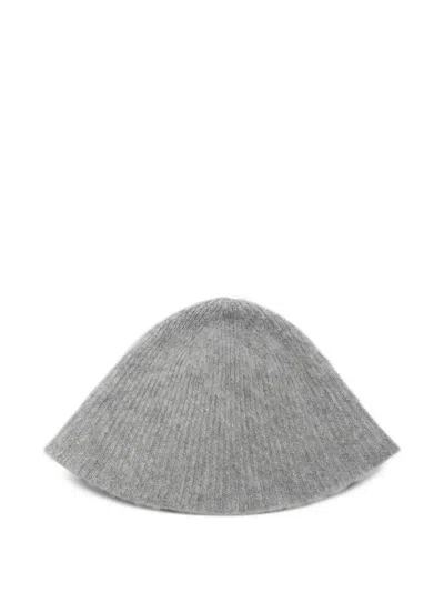 Drykorn Kapsika Ribbed-knit Bucket Hat In Gray