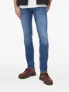 Drykorn Leather-patch Jeans In Blue