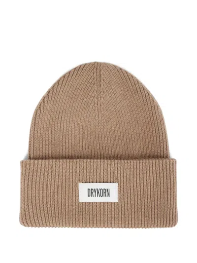 Drykorn Loah 3 Ribbed-knit Beanie Hat In Brown