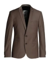 Drykorn Man Blazer Chocolate Brown Size 42 Polyester, Wool, Elastane