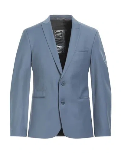 Drykorn Man Blazer Pastel Blue Size 40 Polyester, Wool, Elastane