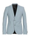 Drykorn Man Blazer Sky Blue Size 46 Polyester, Wool, Elastane