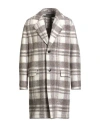 Drykorn Man Coat Grey Size 44 Polyester, Virgin Wool In Gray