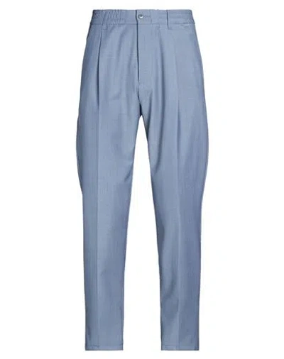 Drykorn Man Pants Slate Blue Size 33w-34l Recycled Polyester, Wool, Elastane