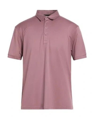 Drykorn Man Polo Shirt Mauve Size Xl Lyocell, Cotton In Purple