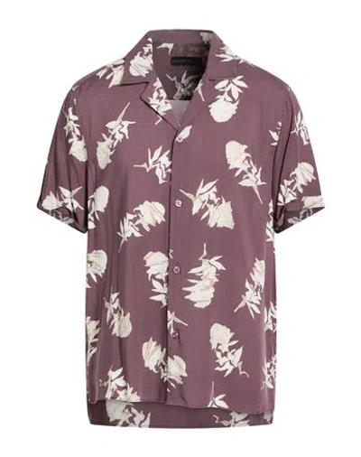 Drykorn Man Shirt Plum Size L Viscose In Purple