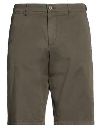 Drykorn Man Shorts & Bermuda Shorts Dark Green Size 32 Cotton, Elastane