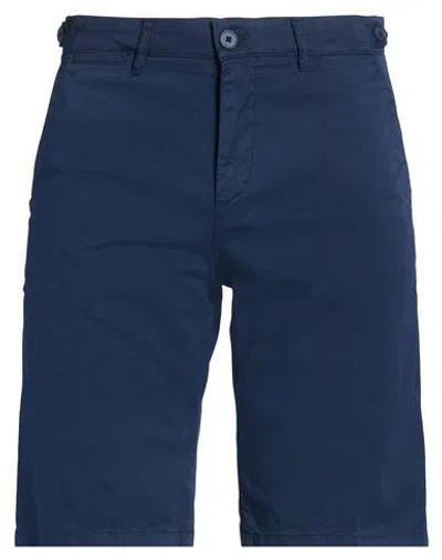 Drykorn Man Shorts & Bermuda Shorts Midnight Blue Size 33 Cotton, Elastane