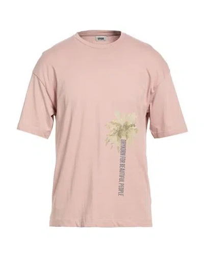 Drykorn Man T-shirt Antique Rose Size M Cotton In Pink