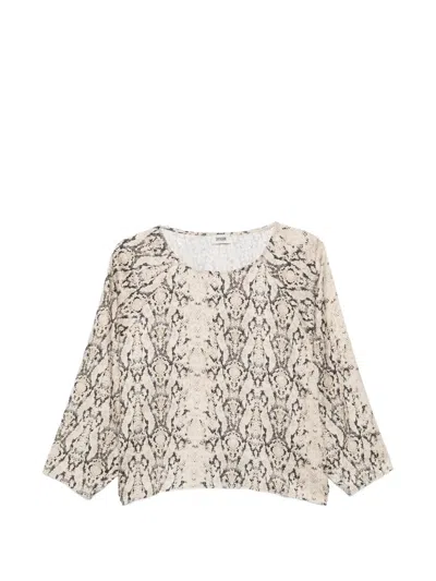 Drykorn Nialini Snakeskin-print Blouse In Neutral