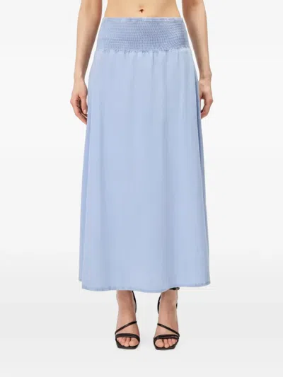 Drykorn Noriel Shirred-waist Maxi Skirt In Blue