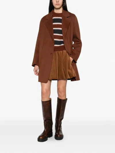Drykorn Notched-lapel Single-breasted Coat In Brown