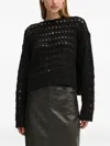 Drykorn Open-knit Sweater In Black