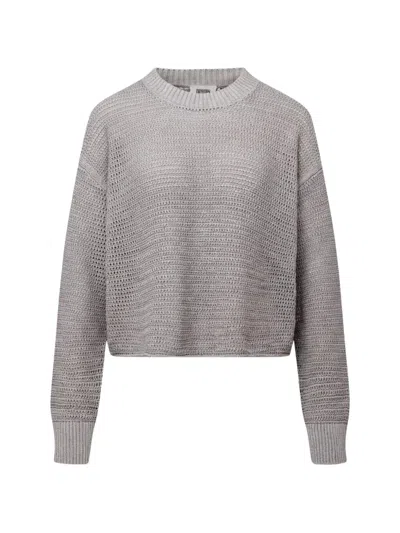 Drykorn Open-knit Drop-shoulder Sweater In Gray