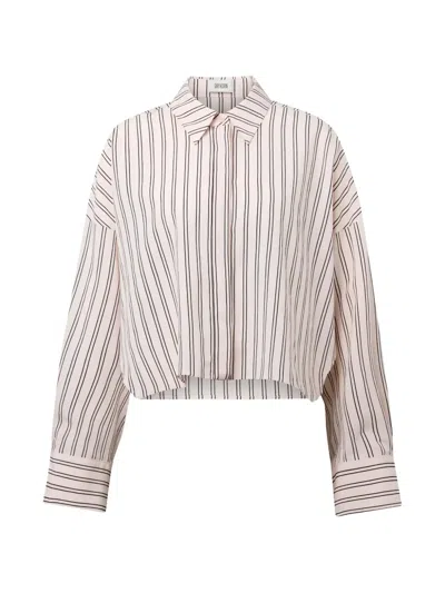 Drykorn Oshia Striped Long-sleeve Shirt In Neutral