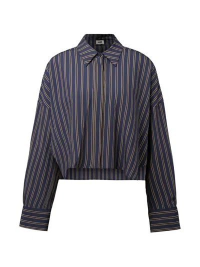 Drykorn Oshia Vertical-stripe Shirt In Blue