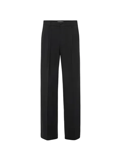 Drykorn Pleated Straight-leg Trousers In Black
