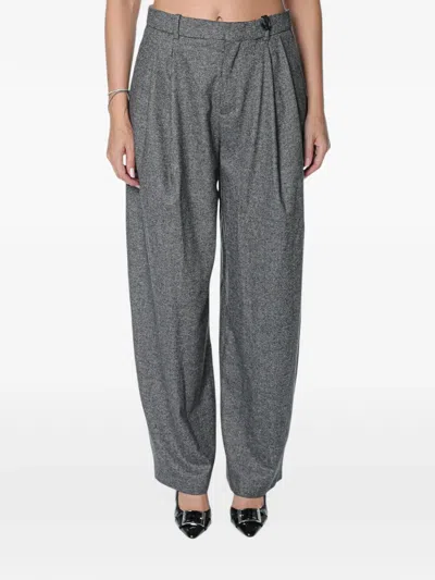 Drykorn Pleated Wide-leg Trousers In Gray