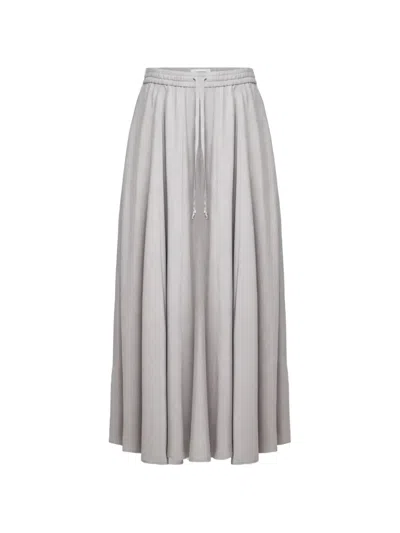 Drykorn Qerime Drawstring-waist Pleated Maxi Skirt In Gray