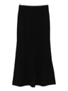 Drykorn Ribbed Flared Midi Skirt In Black