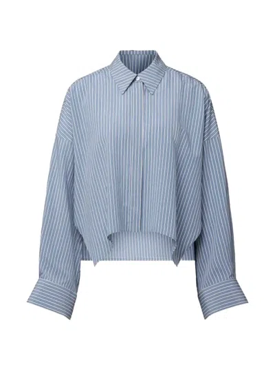 Drykorn Striped Drop-shoulder Shirt In Blue