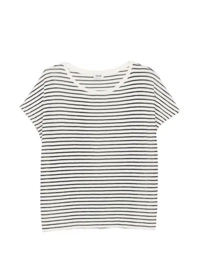Drykorn Striped T-shirt In White