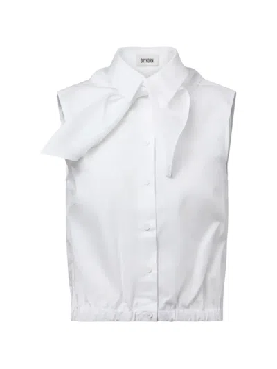 Drykorn Tiriel Tie-neck Sleeveless Shirt In White