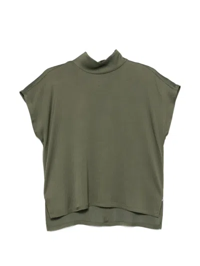 Drykorn Turtle Neck Short Sleeve Blouse In Green