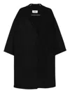 Drykorn V-neck Button-front Coat In Black