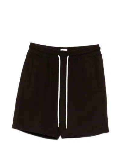 Drykorn Waffle-knit Drawstring-fastening Shorts In Black