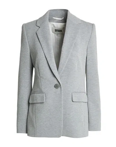 Drykorn Woman Blazer Grey Size 1 Polyester, Viscose, Metallized Polyamide, Elastane